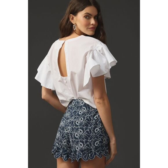 Anthropologie Maeve Floral Denim Short US 2 NEW - Picture 2 of 3